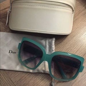 Blue Dior oversized sunglasses